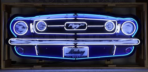 Ford Mustang Grill Neon Sign Garage Art