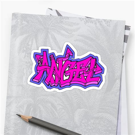 Graffiti Angel Word Sticker By Lunaphotos Redbubble