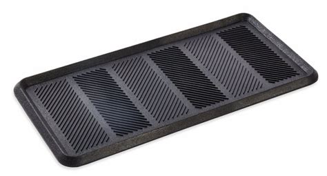 These crates are extra large, roomy, and fully ventilated. Boot Trays are Rubber Boot Trays by American Floor Mats