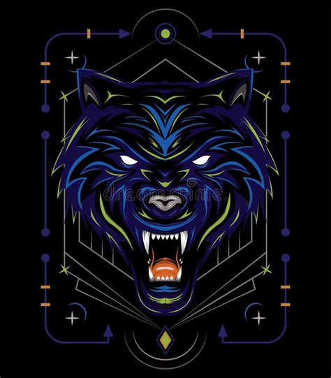 Mascot Blue Wolf Vector Illustration Stock Illustrations 566 Mascot