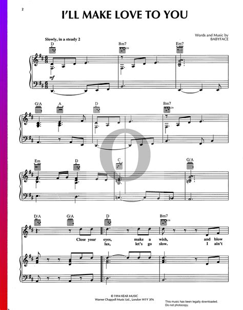 Ill Make Love To You Spartito Pianoforte Voce Chitarra Download