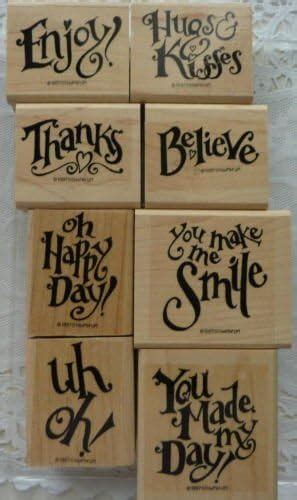 Amazon Com Stampin Up Everyday Expressions Rubber Wood Mounted Rubber Stamps Set Of