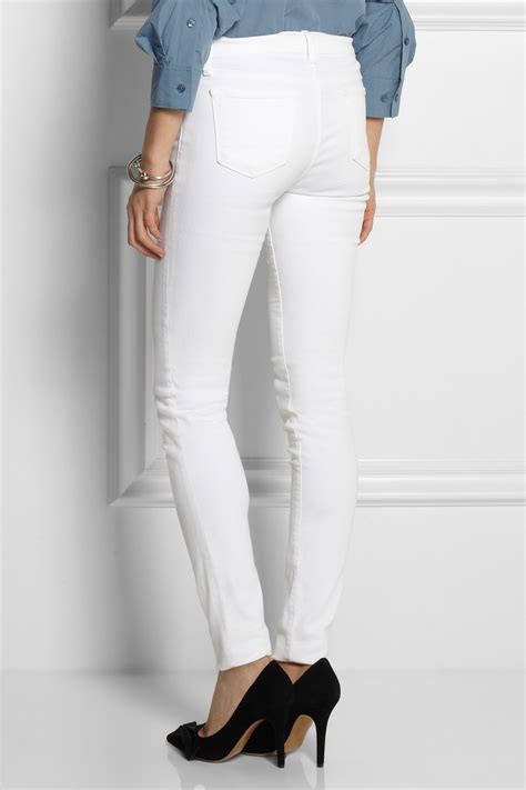 J Brand Stacked Skinny Mid Rise Jeans In White Lyst