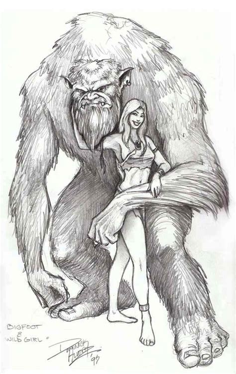 Bigfoot And Wild Girl By Artnomad On Deviantart Yeti Bigfoot Bigfoot