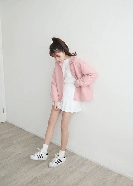 Jacket Pink Pink Jacket Pastel Pastel Pink Spring Spring Outfits Kfashion Asian Fashion