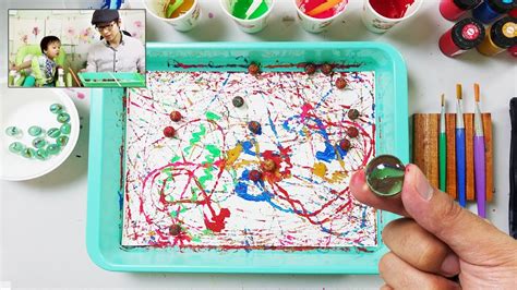 Painting With Marbles Simple And Easy Art For Kids Youtube