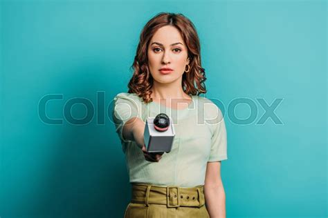 Serious Journalist Looking At Camera Stock Image Colourbox