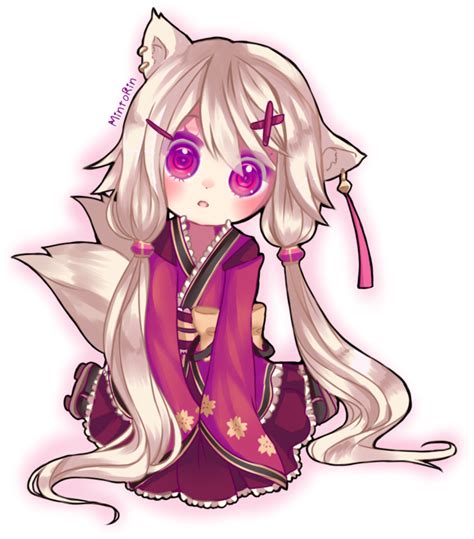 Download Anime Girl Kitsune Chibi Hd Transparent Png