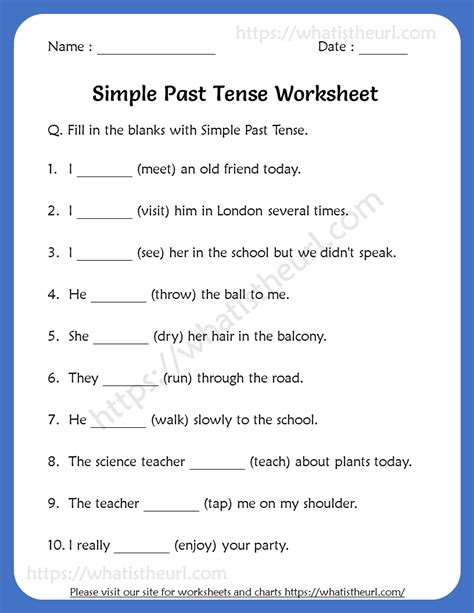 Simple Past Worksheets