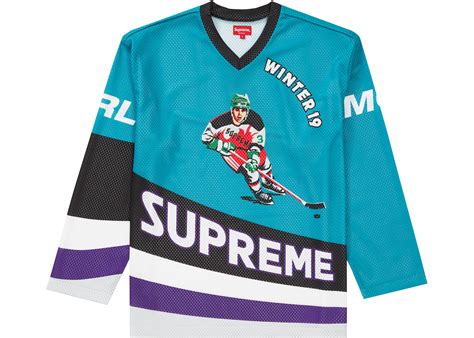 Supreme Crossover Hockey Jersey Teal Mens Fw19 Us