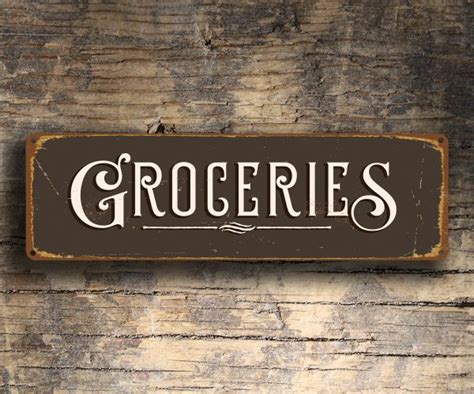 Grocery Sign Vintage Groceries Sign Classic Metal Signs