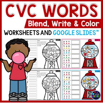 cvc words worksheets cvc activities blend  write short vowel