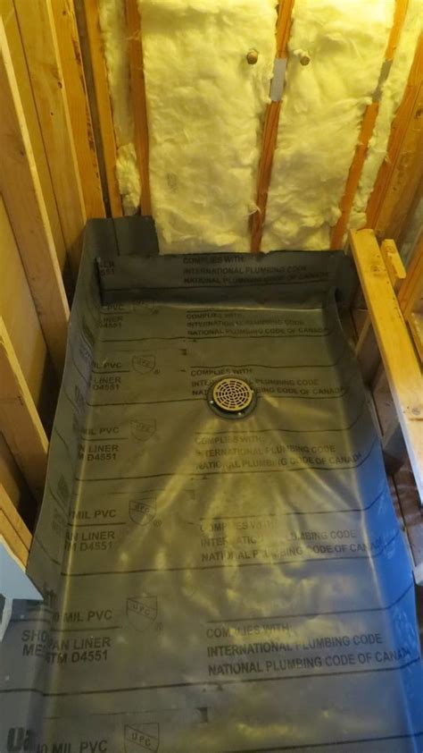 Successive tutorials will dive deeper into the construction of the pan, heated basement bathroom floor, waterproofing, and tile work. concrete shower pan vapor barrier sealing underlayment ...
