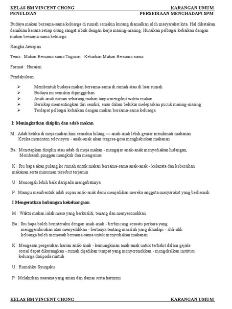 Aku terpesona melihat kemolekan tubuh kakakku ini. karangan umum kebaikan makan bersama keluarga spm.docx