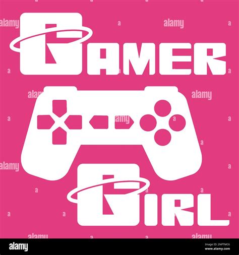 Gamer Girl Text With Game Controller Gaming T Shirt Design Stock