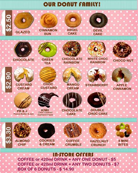 Donut Menu Donut Flavors Donuts Bakery Desserts