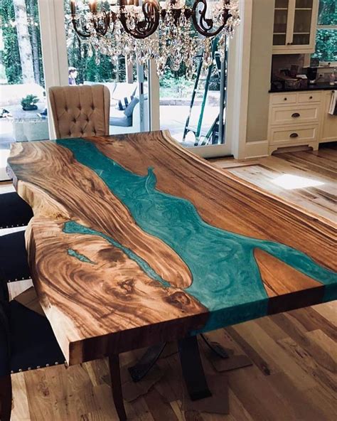 Custom Made Epoxy River Table Top Length 72 Inch X Width Etsy Wood