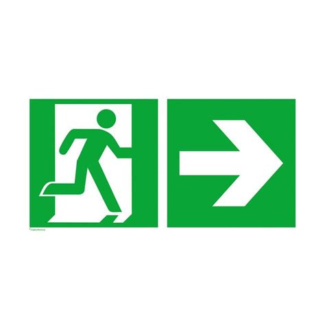 Emergency Exit Sign Right With Directional Arrow Vkf Renzel Bv