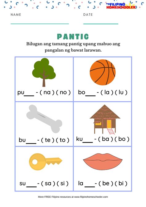 Download Pantig Filipino Worksheets For Grade 1 — The Filipino Homeschooler