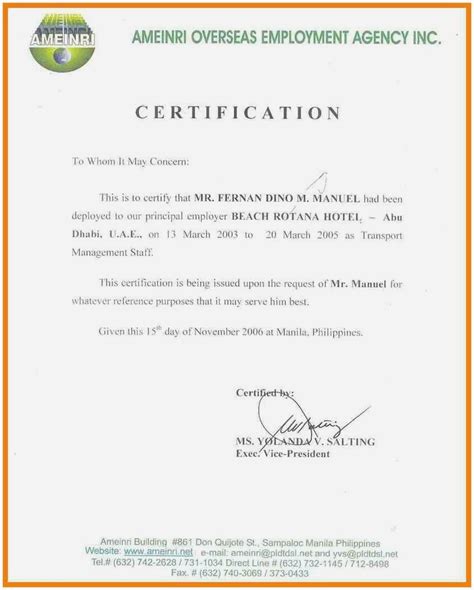 A letter of certification (much like a letter of certificate) is written to verify information, usually in the context of applying for something. Letter Of Separation From Employer Template Examples ...