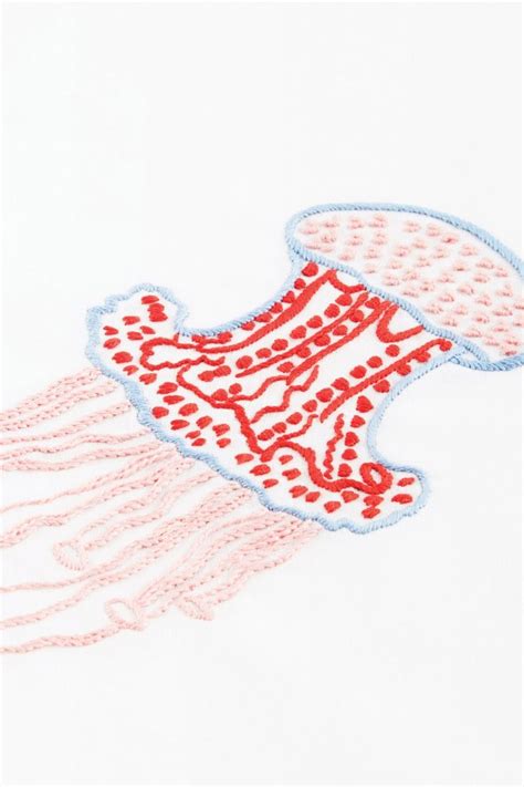 Pattern transfer instructions are included in the pdf. The Jellyfish pattern | Embroidery patterns, Embroidery ...