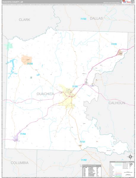 Wall Maps Of Ouachita County Arkansas