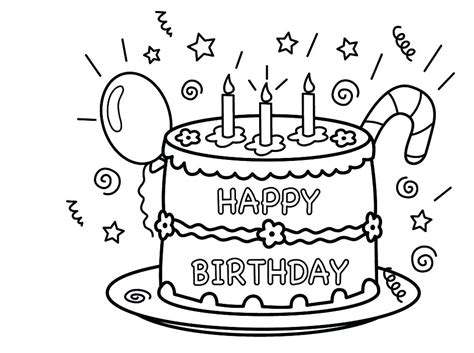 Happy Birthday Cupcake Coloring Pages At Getcolorings Free