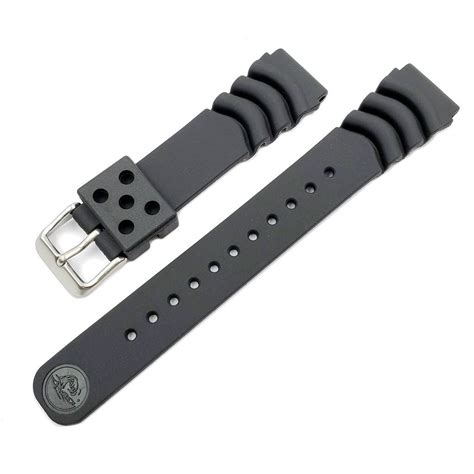 Genuine Seiko Black Synthetic Rubber Diver 20mm Watch Band R00b011j9