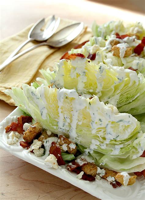 Iceberg Wedge Salad With Bacon Croutons And Buttermilk Herb Dressing Serve As A Simple