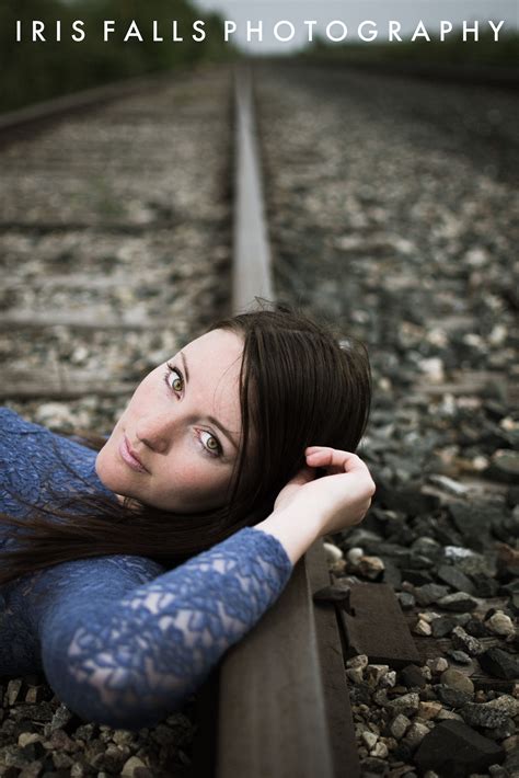 Train Tracks Photography Blue Lace Dress Green Eyes Portrait With Images Autumn
