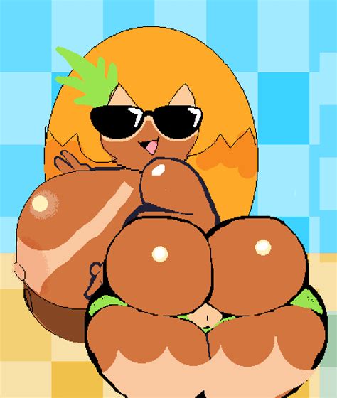 Rule 34 Ass Big Ass Breasts Cubesmolly Female Glasses Huge Breasts Peace Sign Pineapple Toppin