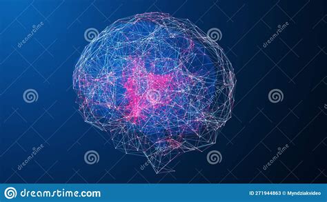 3d Animation Of Human Brain Rotating Brain With Neural Network