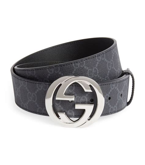 Gucci Black Leather Gg Supreme Belt Harrods Uk