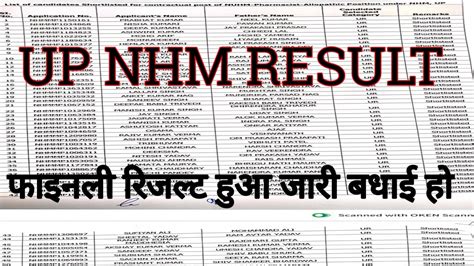 Up Nhm Vacancy Result Up Nhm Result