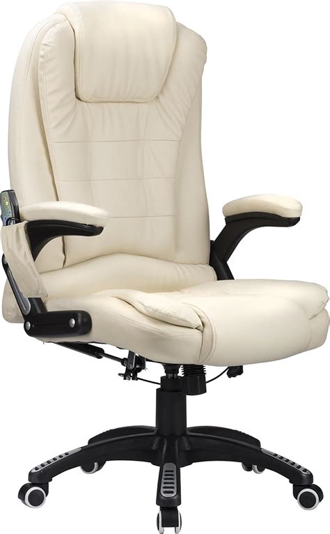 Raygar Cream Luxury Faux Leather 6 Point Massage And Reclining Recliner
