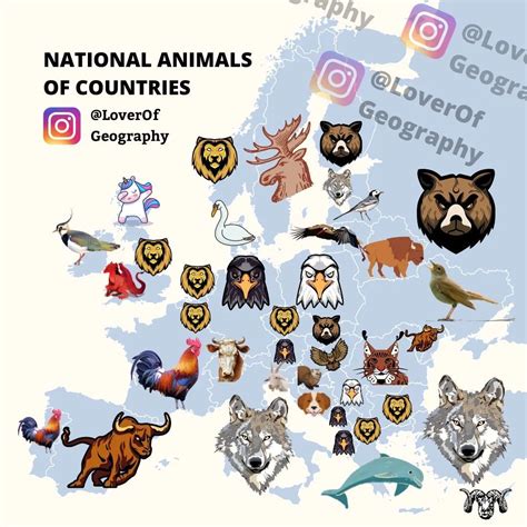 National Animals Of European Countries Maps On The Web