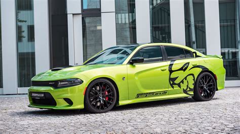 Wallpaper : sports car, green car, Dodge Charger Hellcat, performance