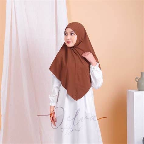 Jual Oelva Hijab Khimar Melayu Jersey Premium Menutup Dahi Dan Dagu Azwa L Shopee Indonesia