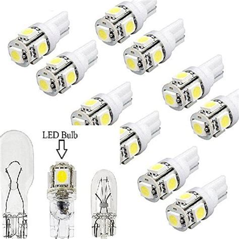 2x Car T10 White Led 5050 9smd Wedge Light Bulb W5w 194 168 2825 158