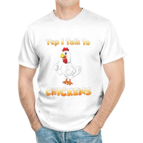 Buy Coowkiee I Talk To Chickens Shirt Funny Print For Men T Tee Shirts White2 3x Large At