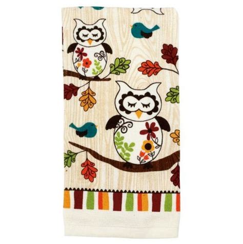 Sleepy Owl Kitchen Towel Owl Kitchen Owl Decor Sleepy Owl