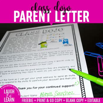 › classdojo for kids at home. Class Dojo Parent Letter {Editable} by Laugh Eat Learn | TpT