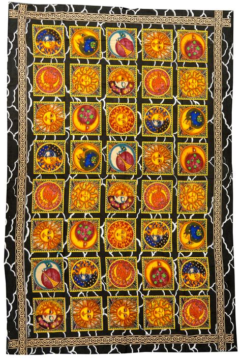 Celestial Sun And Moon Tapestry