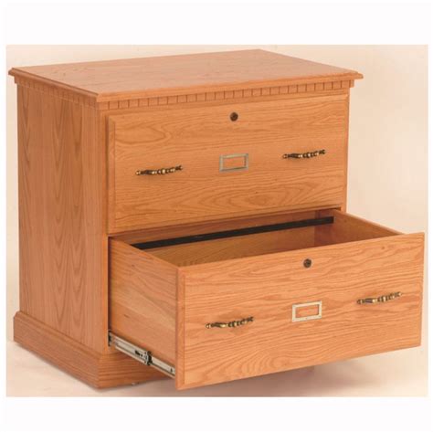 Our filing drawers are custom made with 1/4 diameter steel file runners for a solid, high end, and smooth the toe kick of the cabinet will show exposed plywood core. 2 Drawer Lateral File Cabinet - Home Wood Furniture