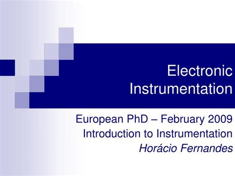 Ppt Electronic Instrumentation Powerpoint Presentation Free Download