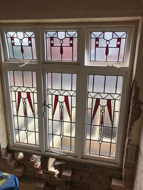 Stained Glass Window Red And Clear Glass Fantastic Condition 1530 X 1670 Mm In West