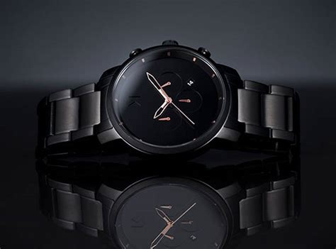 Chrono mens watch | leather band, analog watch, chronograph with date. MVMT Watches Black Rose Edition » Gadget Flow