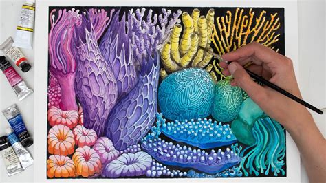 How To Draw A Coral Reef Step By Step For Kids