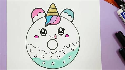 How To Draw A Cute Unicorn Donut Drawing Coloring