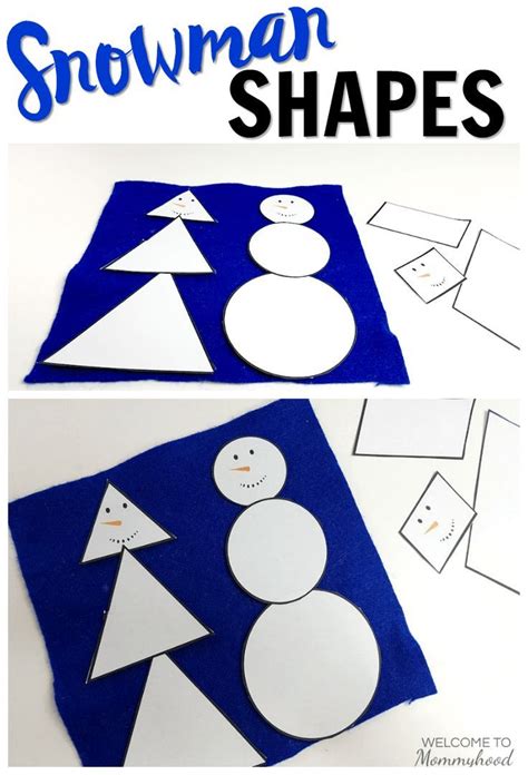 Winter Activities Snowman Shapes Printables For Hands On Kids